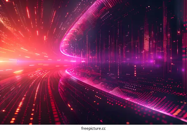 Pink and purple digital tunnel