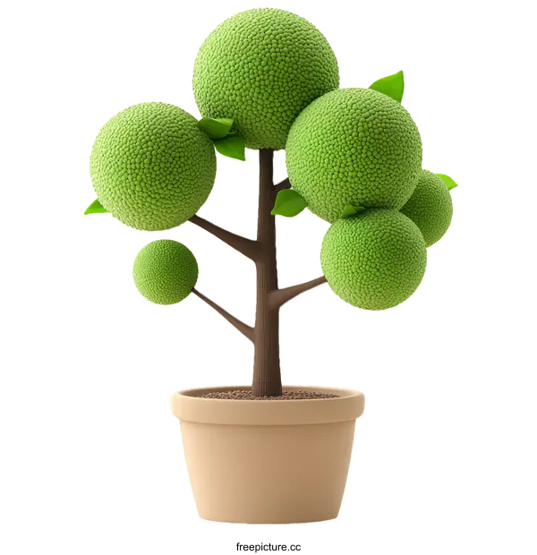 [Transparent Background PNG]Cartoonish Potted Tree Illustration
