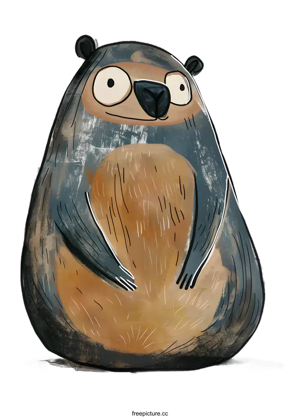 [Transparent Background PNG]Cute Illustration of a Bear Standing on Its Hind Legs