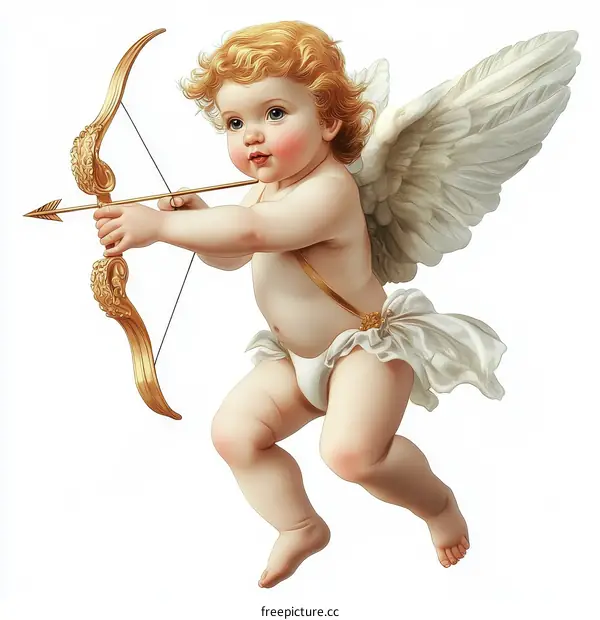 Adorable Cupid with Bow and Arrow