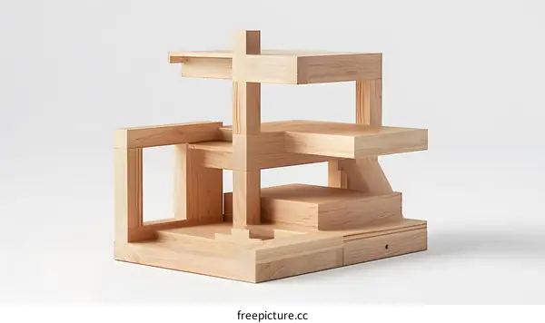 Wooden Model of a Modern House