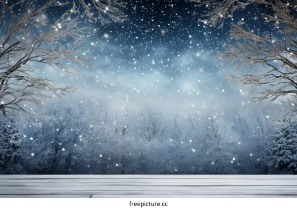 Snowy Forest Night