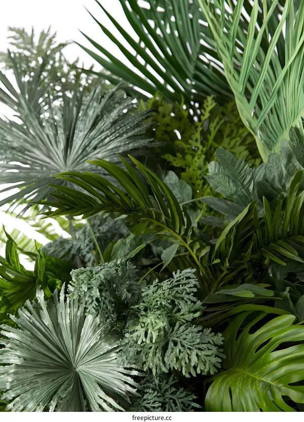 Tropical Plants Leaves Background Green Nature