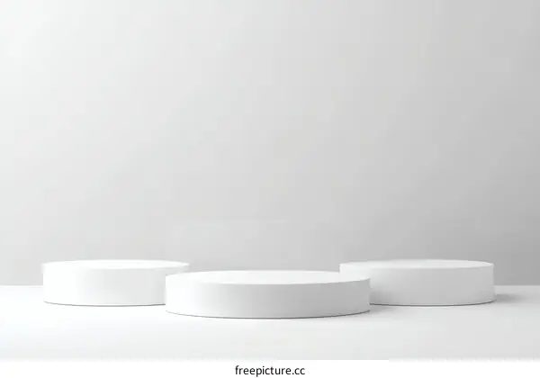Minimalist White Cylindrical Display Podiums