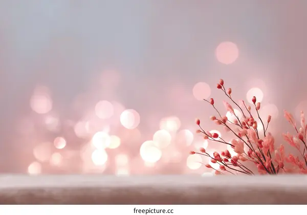 Delicate Pink Floral Arrangement with Bokeh Background