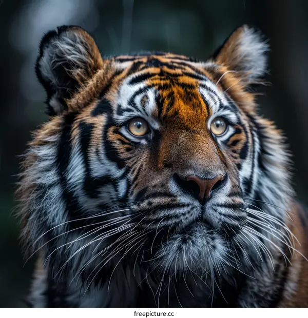 Close-up Portrait of a Majestic Tiger's Face