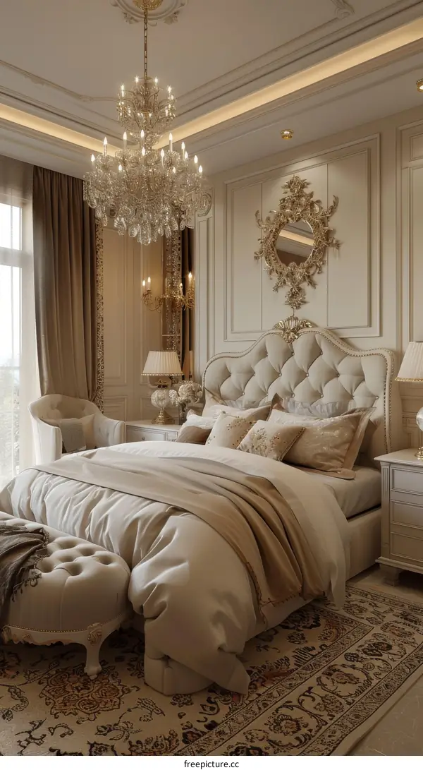 Luxury Elegant Bedroom Interior Design Illustration