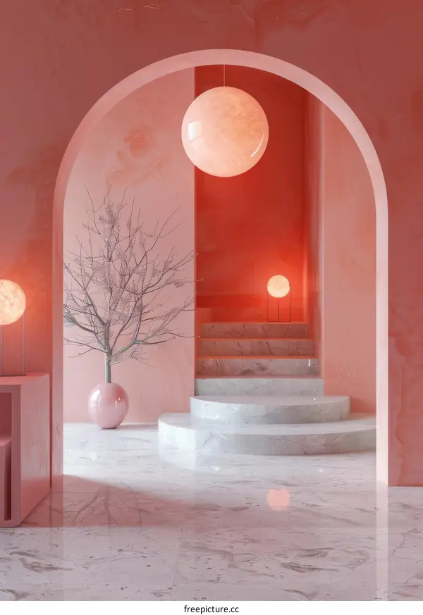 Pink Marble Archway Interior Design
