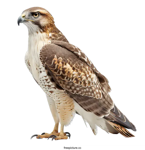 [Transparent Background PNG]A red-tailed hawk with a white background