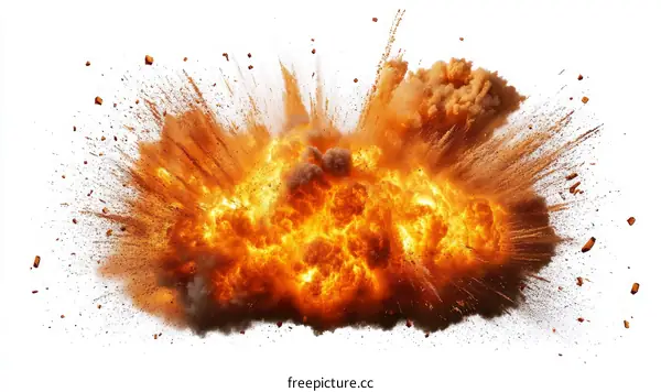 Explosive Blast with Debris and Smoke