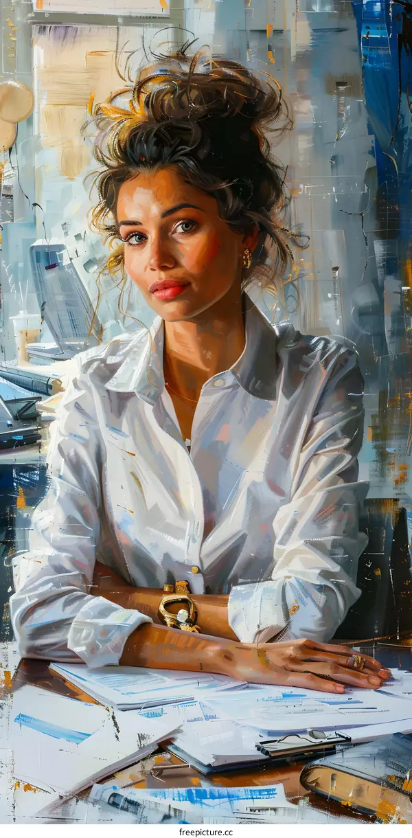 portrait of a young woman in a white blouse