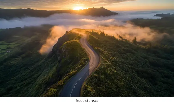 Sunrise Mountain Road Scenic View