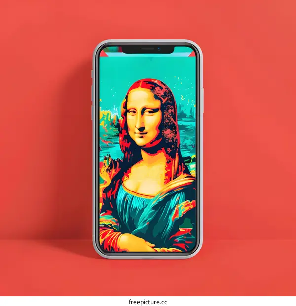 Mona Lisa on Modern Smartphone