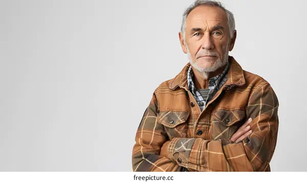 portrait of an old man with crossed arms