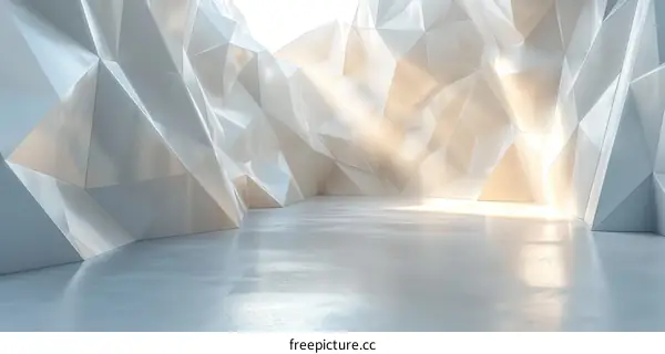 Abstract Geometric Landscape in White