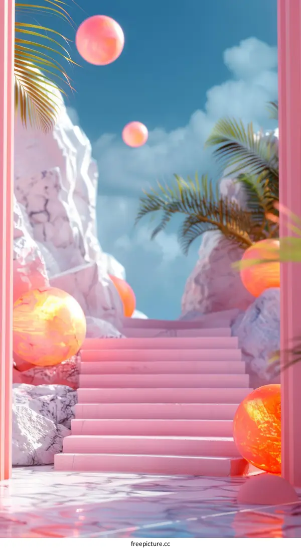 Pink Pastel Dream Stairway to Heaven