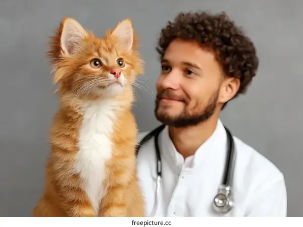 Adorable Kitten Examined by a Doctor