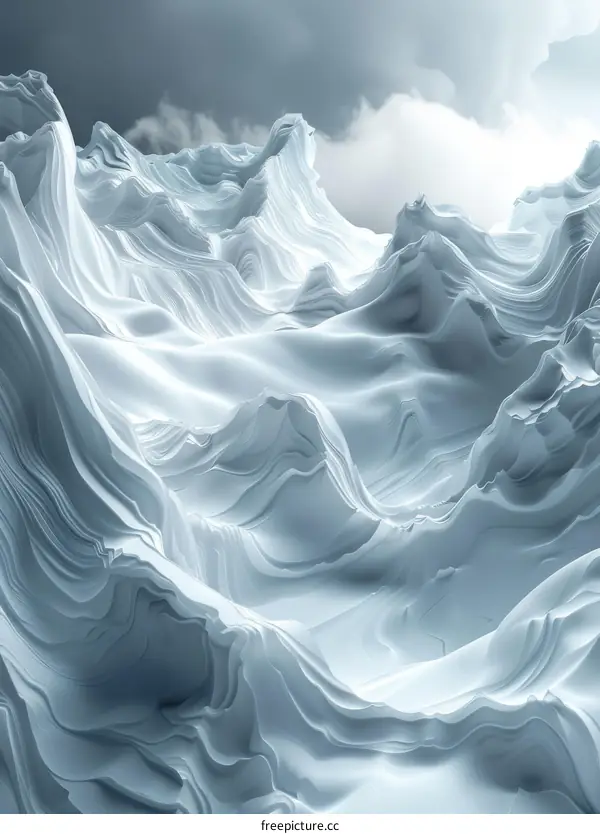 Abstract Snow Mountains Landscape Illustration