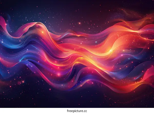 Abstract Colorful Flowing Lines Design