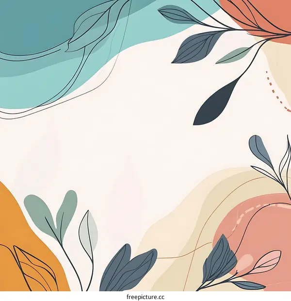 Abstract Floral Illustration With White Background