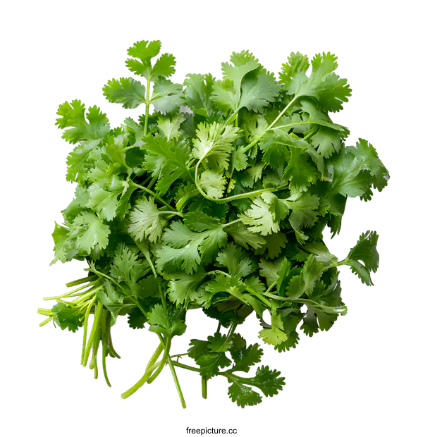 [Transparent Background PNG]Cilantro leaves isolated on white background