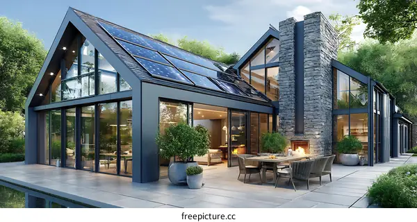 Modern Farmhouse with Solar Panels