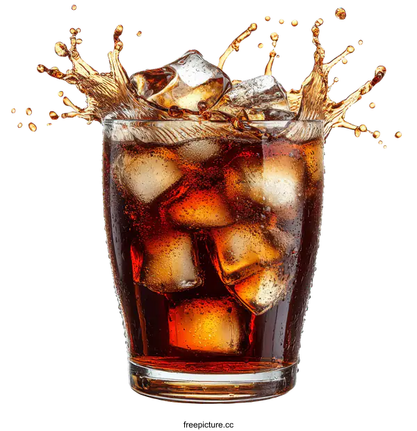 [Transparent Background PNG]Refreshing Soda with Ice Splash