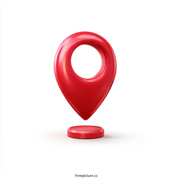 3D Red Location Pin Icon