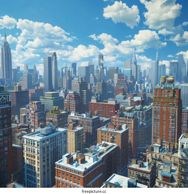 A Panoramic View of a Vibrant City Skyline