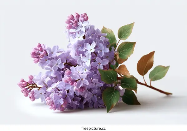 Beautiful Lilac Bouquet on a White Background