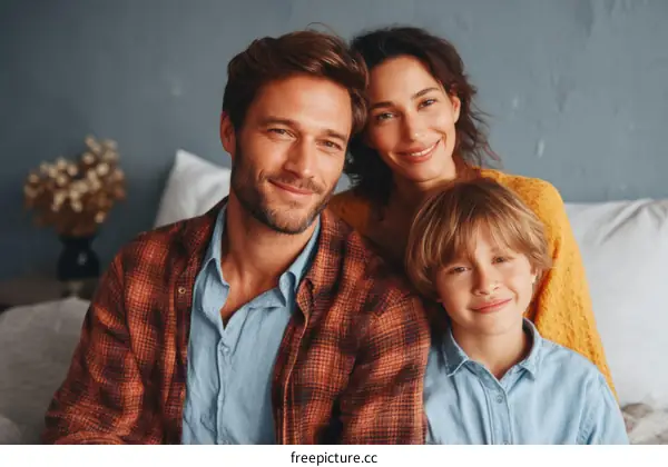 Happy Family Portrait in Cozy Setting
