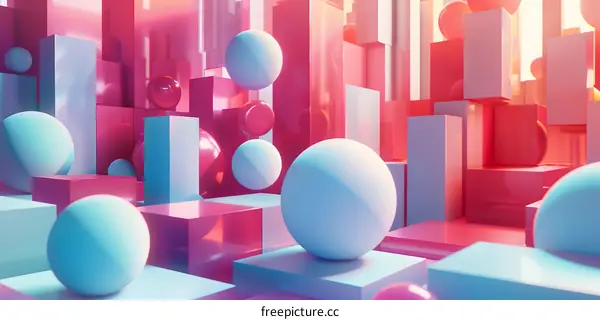 Pink and blue geometric shapes