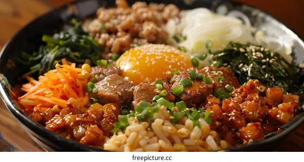 Close Up of Japanese Food with Various Ingredients