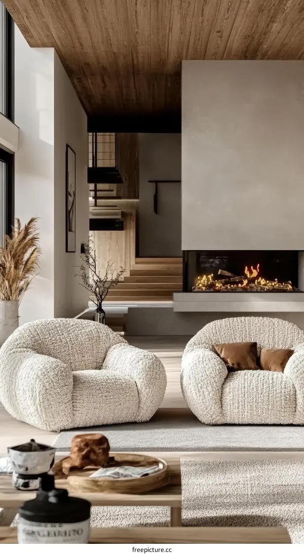 Modern Beige Living Room Interior Design