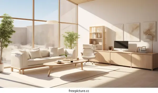 Home Office Interior Design With Natural Light