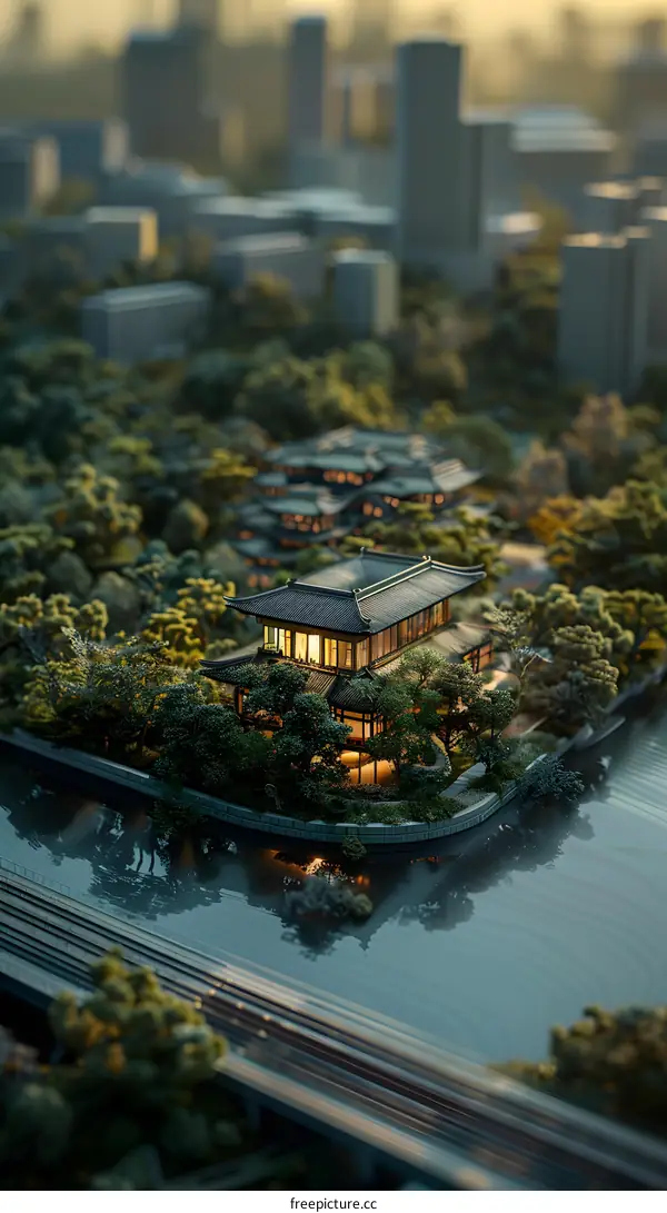 Miniature Model of Chinese Architecture and Cityscape
