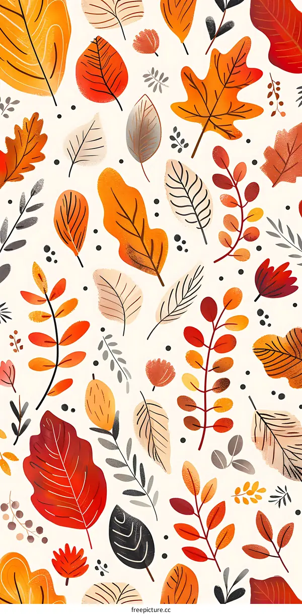 Autumn Leaves Pattern Seamless Illustration