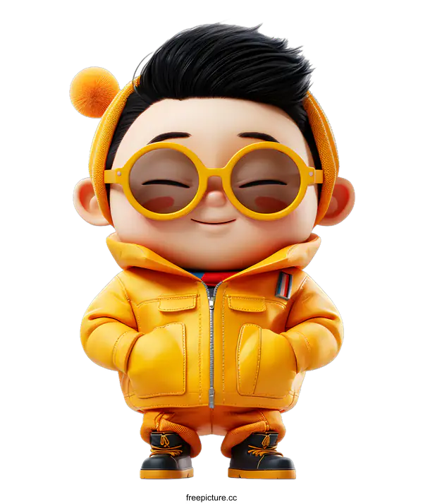 [Transparent Background PNG]Cute Cartoon Boy in Winter Clothes