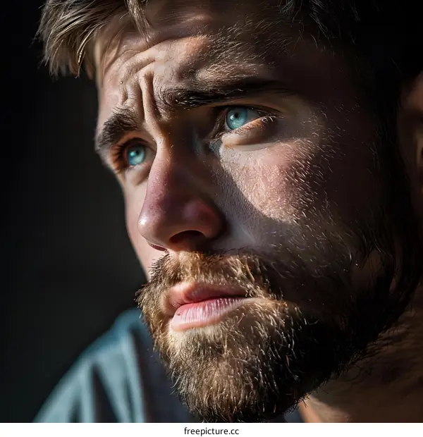 Portrait of a Bearded Man with Blue Eyes