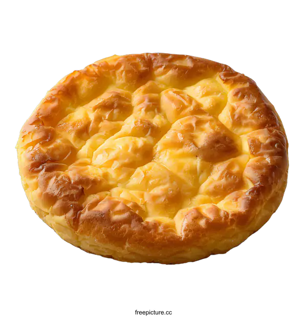 [Transparent Background PNG]Round baked flatbread on white background