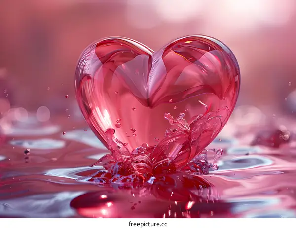 Pink Glass Heart