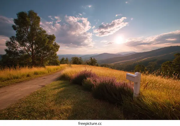 Scenic Countryside Landscape at Sunset