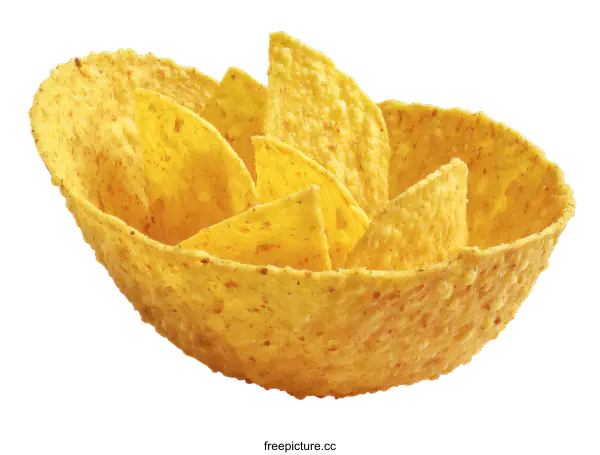 [Transparent Background PNG]Crispy Tortilla Chips in a Bowl