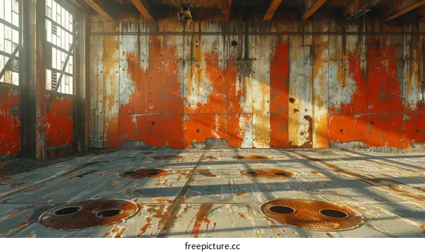 rusty room with sunlight coming in through the windows