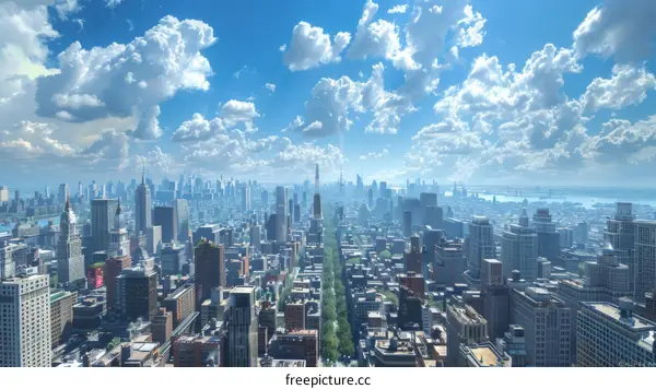 New York City Skyline View on a Sunny Day