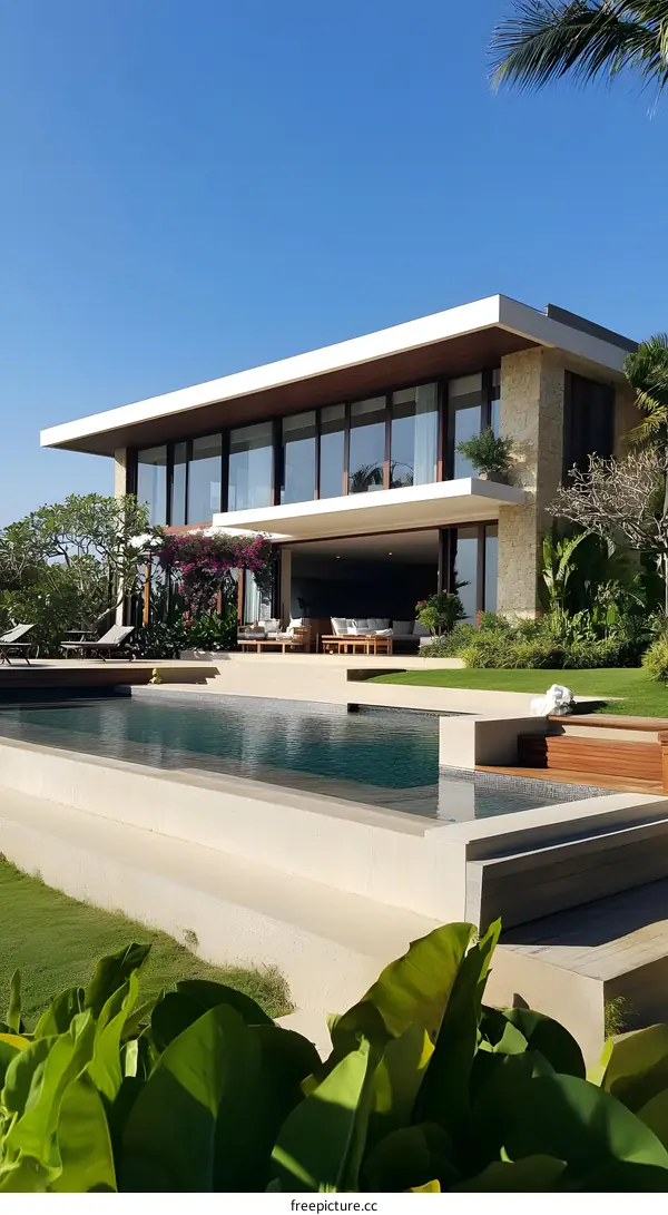 Modern Villa with Infinity Pool and Lush Greenery