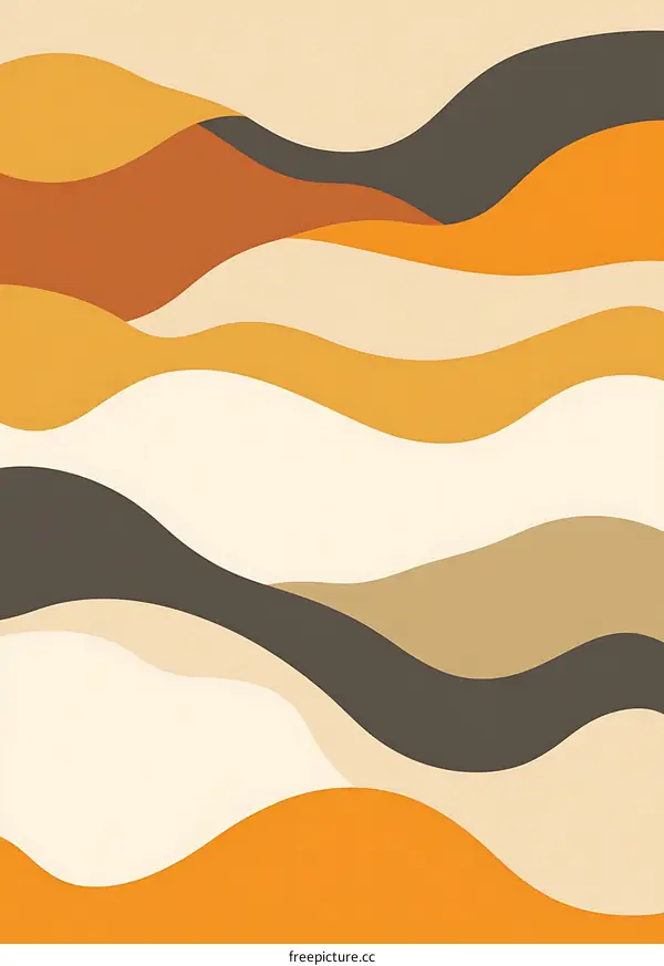 Abstract Wavy Hills in Earthy Tones