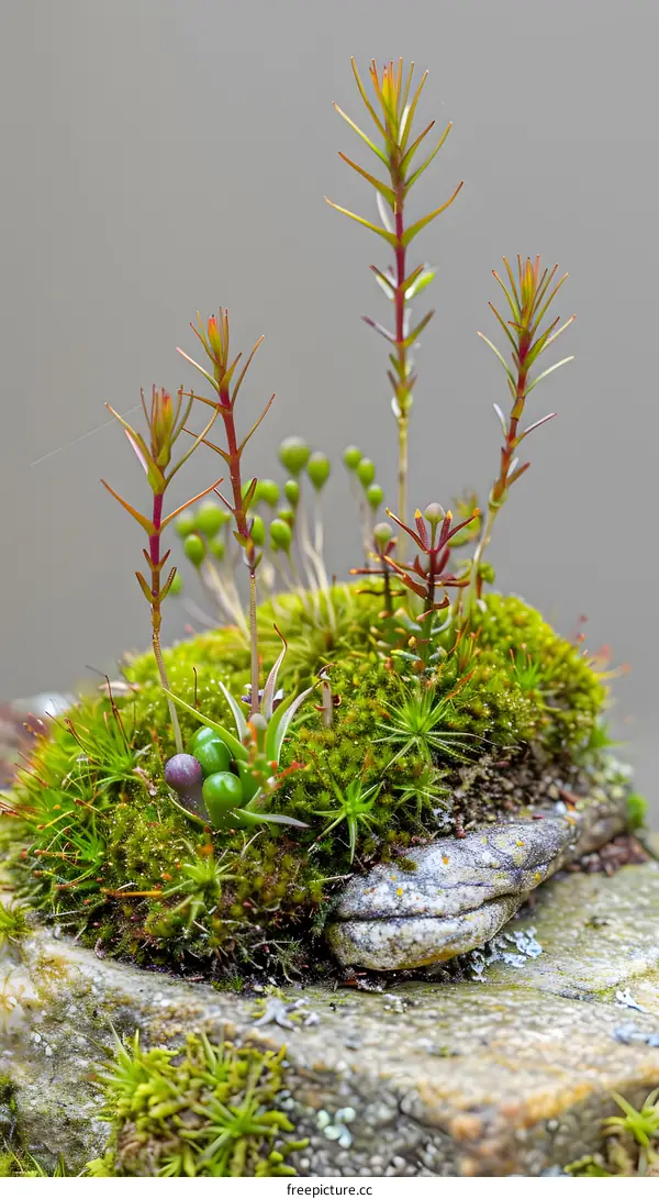 Close Up Of Moss Growing On A Rock