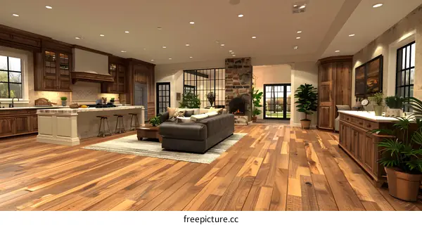 Open Plan Living Room and Kitchen