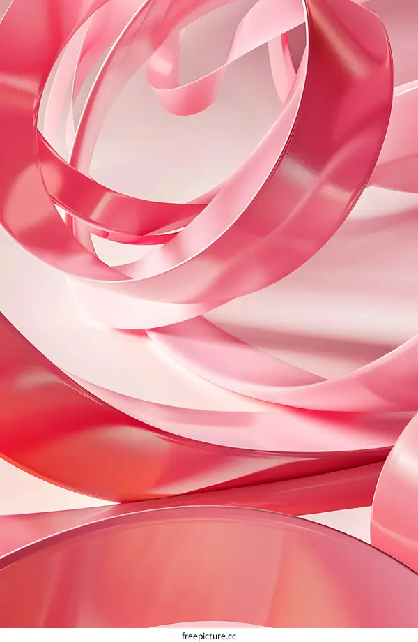 Abstract Pink and Red Ribbon Background